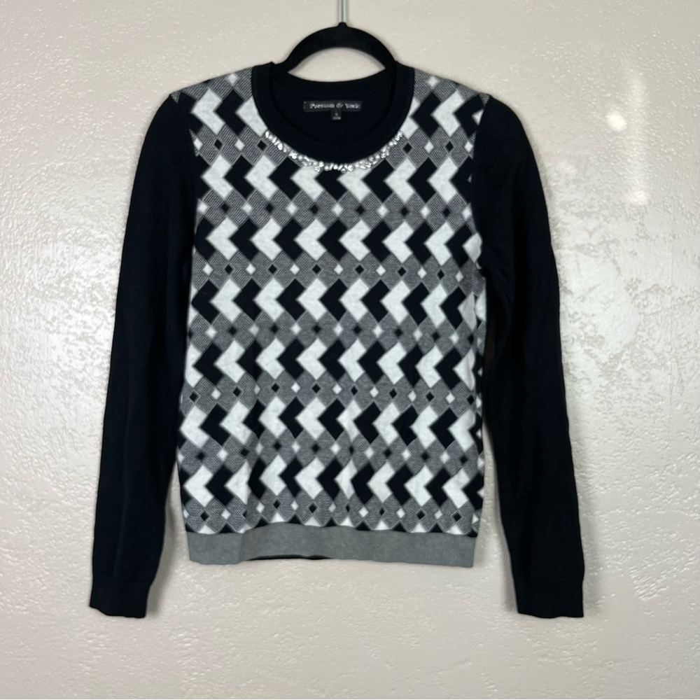 5 for $30 Preston &‎ York long sleeve black white sweater size small - Picture 14 of 16